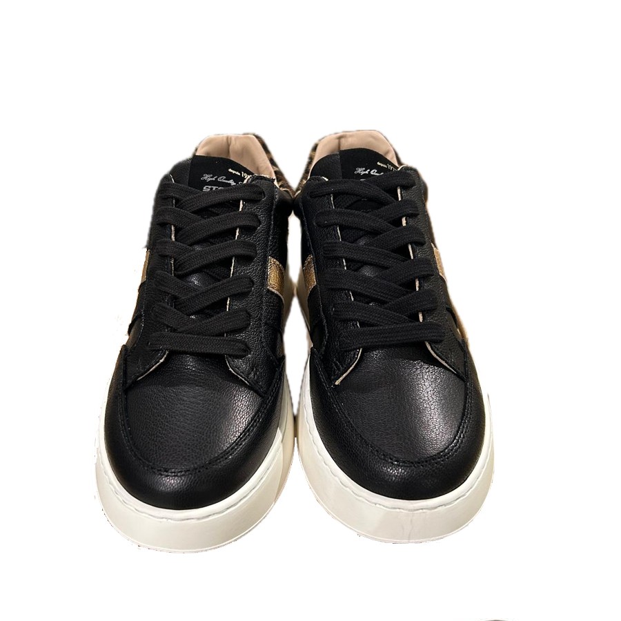 Stokton Sneakers pour femmes Jungle en cuir noir