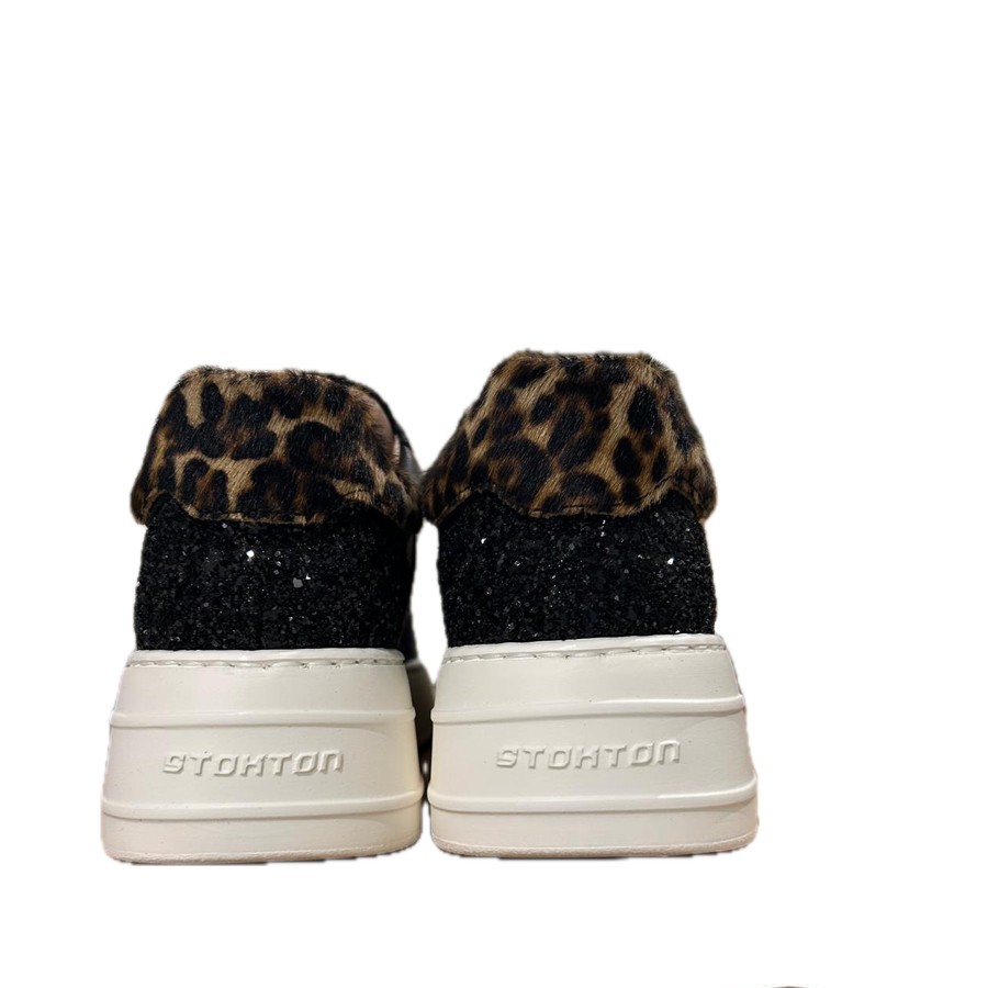 Stokton Sneakers pour femmes Jungle en cuir noir