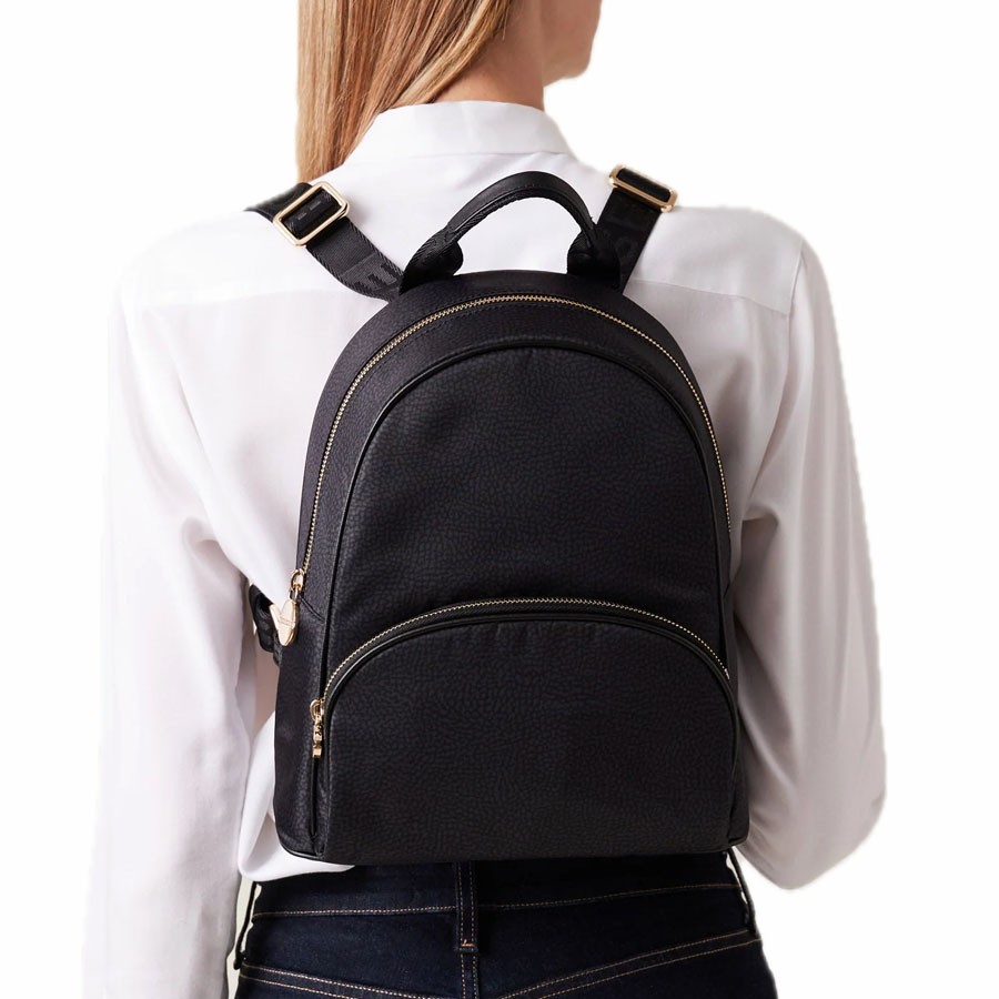 Borbonese zaino tessuto dark black