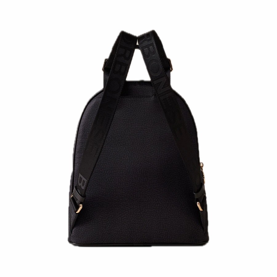 Borbonese dark black fabric backpack