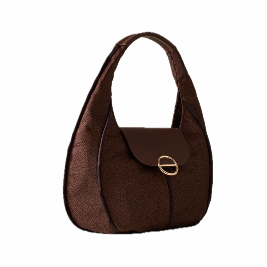 Borbonese Hobo bag small Cottage OP fabric noisette