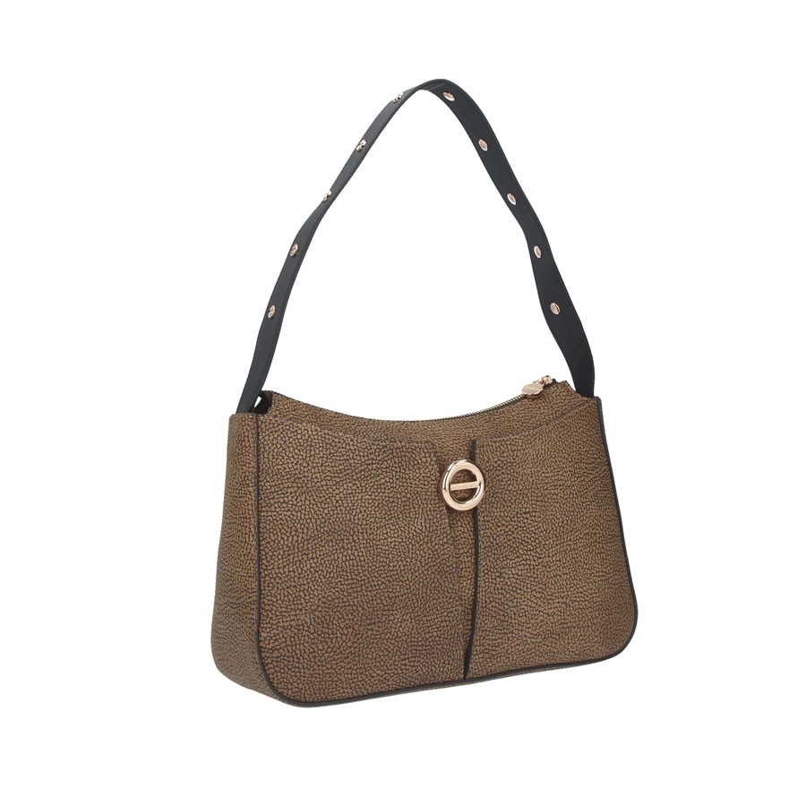 Borbonese Tulip medium hobo bag in Opnaturale coated canvas