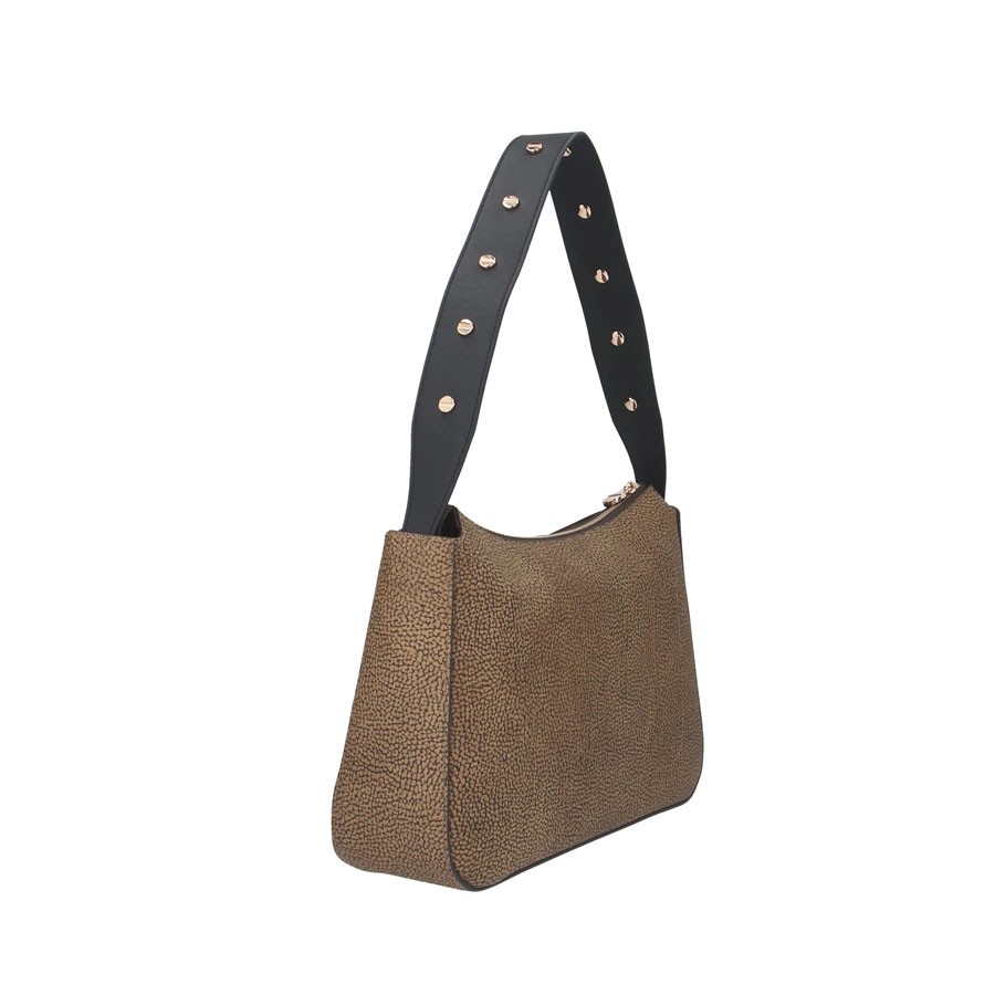 Borbonese Tulip medium hobo bag in Opnaturale coated canvas
