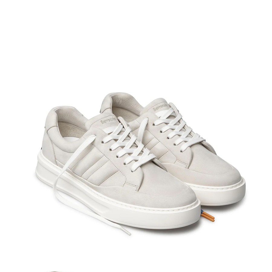 scarpa uomo BARRACUDA DENVER in camoscio bianco ghiaccio
