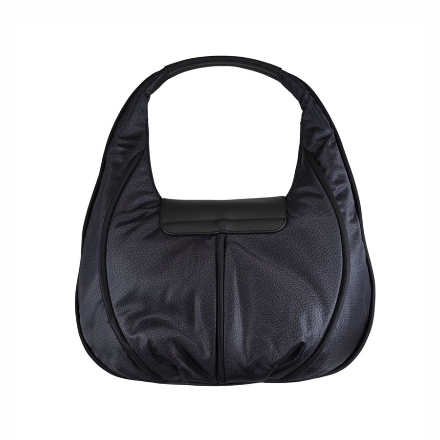 Borbonese Hobo bag small Cottage OP fabric black