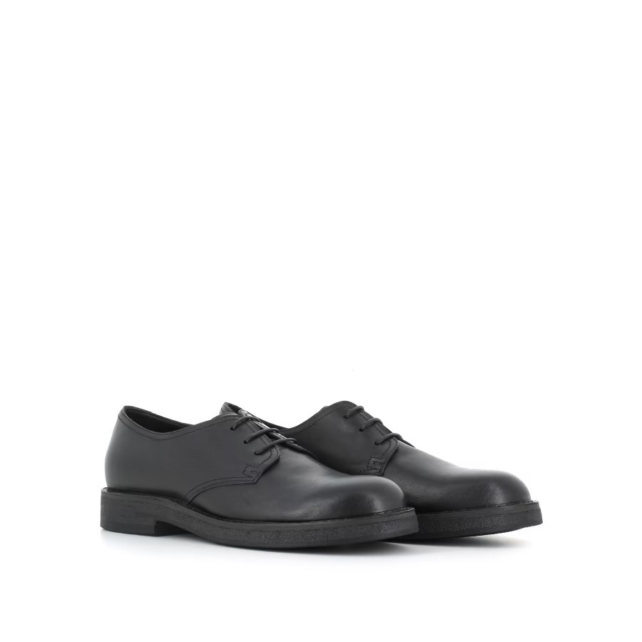 PANTANETTI Derby man in black detavelled leather