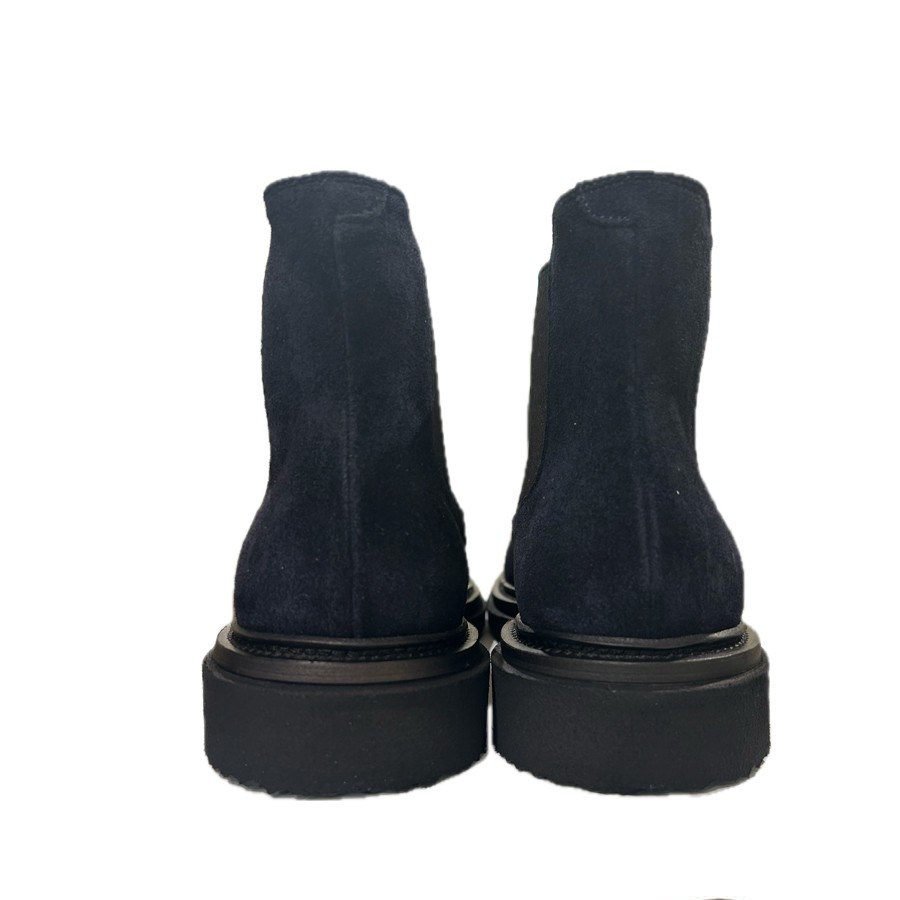 PANTANETTI Men's ankle boot with side elastics in blu suede
