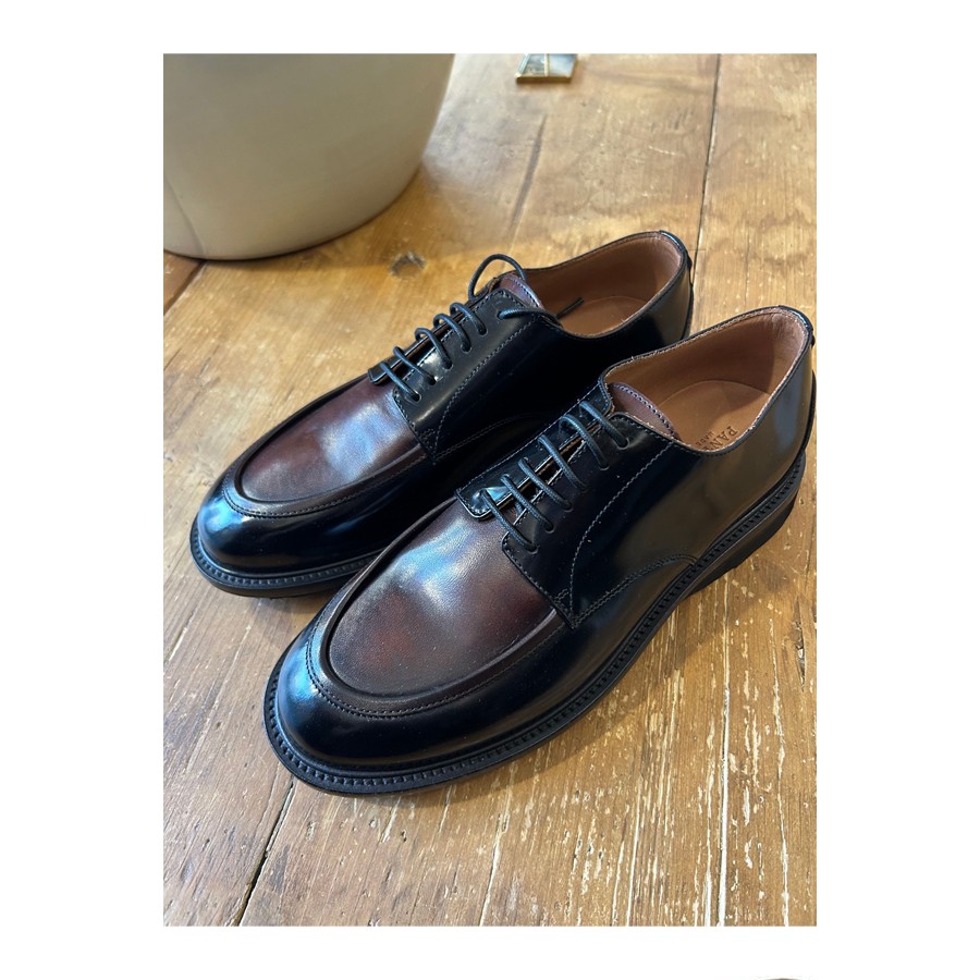 PANTANETTI Derby woman black/moorre brushed leather