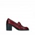 PANTANETTI donna anfibietto con zip e laccio in pelle delavè colore bordeaux