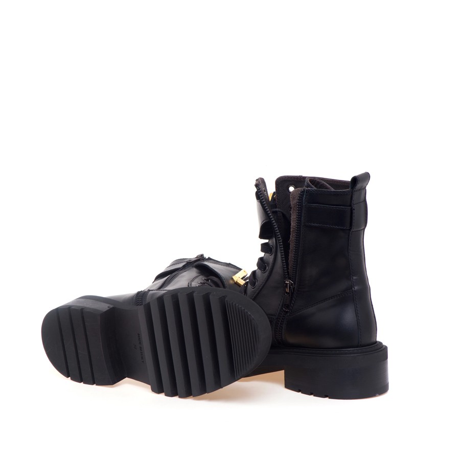 VIA ROMA 15 Black leather amphibian