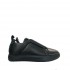 Stokton women's sneakers in black leather with gray alestic