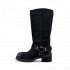 Coral blue stivale biker camoscio nero