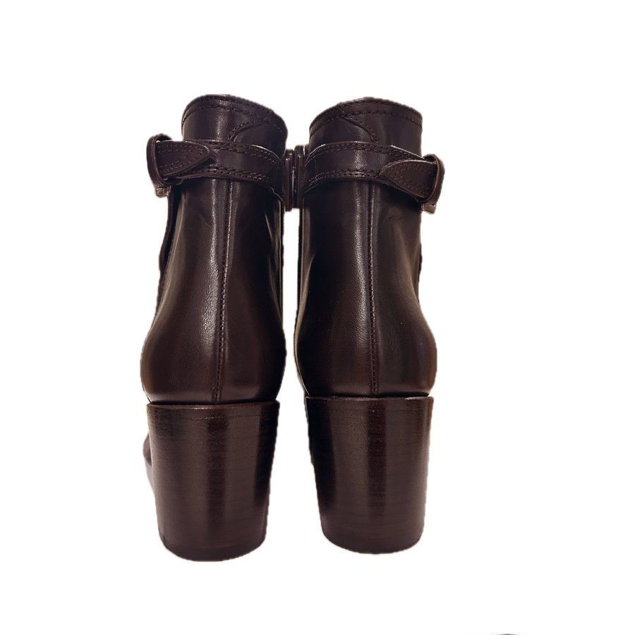 PANTANETTI donna anfibietto con zip e laccio in pelle delavè colore bordeaux