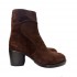 PANTANETTI donna anfibietto con zip e laccio in pelle delavè colore bordeaux
