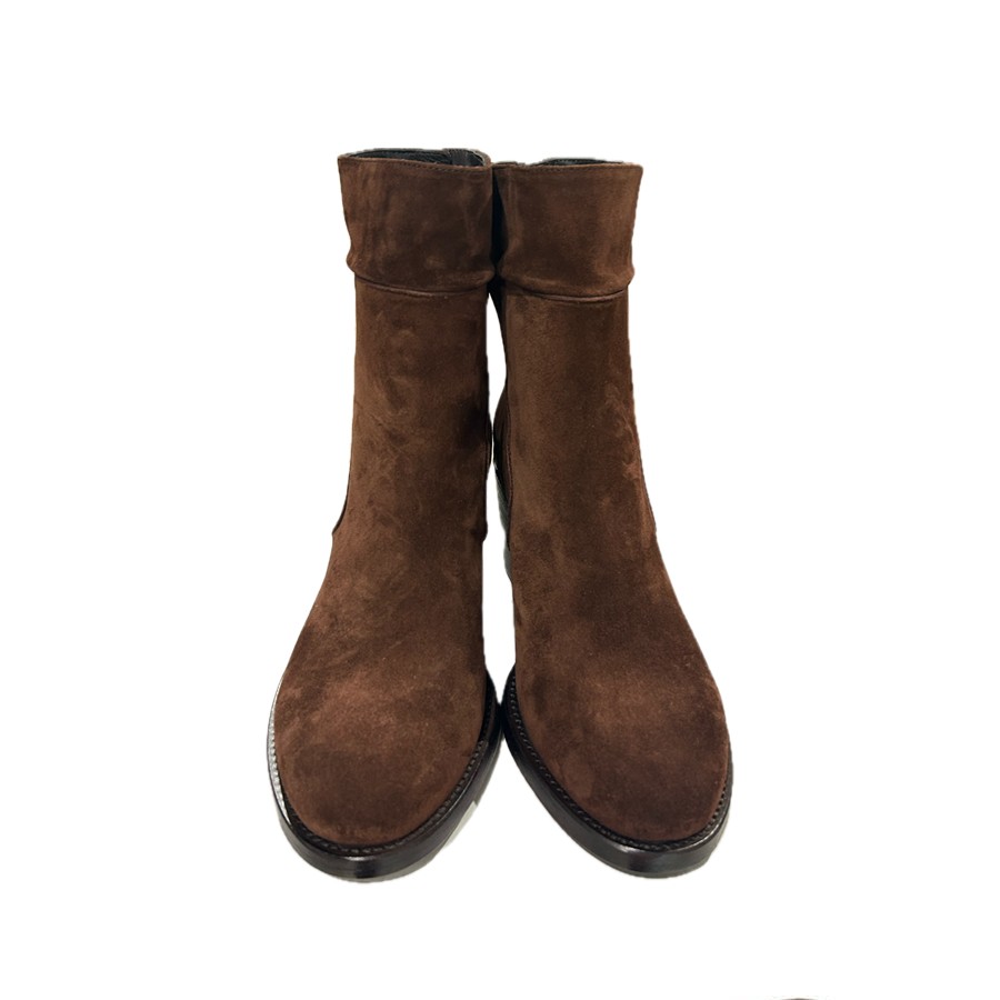 PANTANETTI donna anfibietto con zip e laccio in pelle delavè colore bordeaux