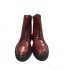 PANTANETTI donna anfibietto con zip e laccio in pelle delavè colore bordeaux