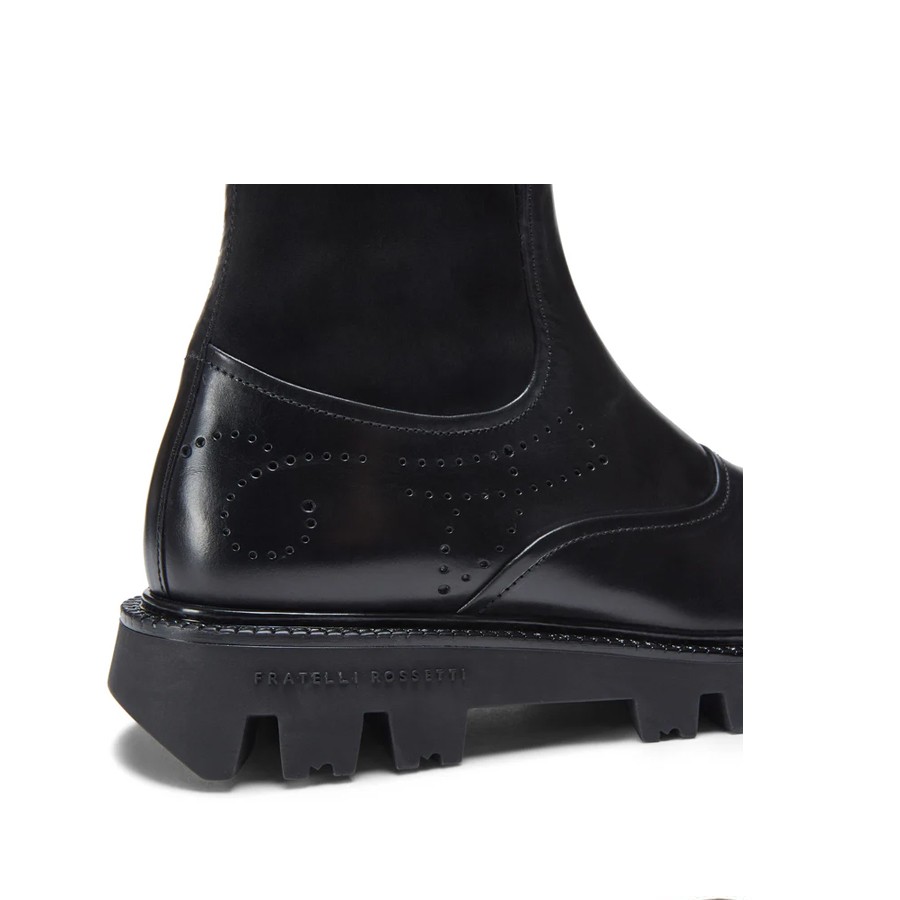 F.lli Rossetti Women's Beatles boot in suede and black nubuck leather