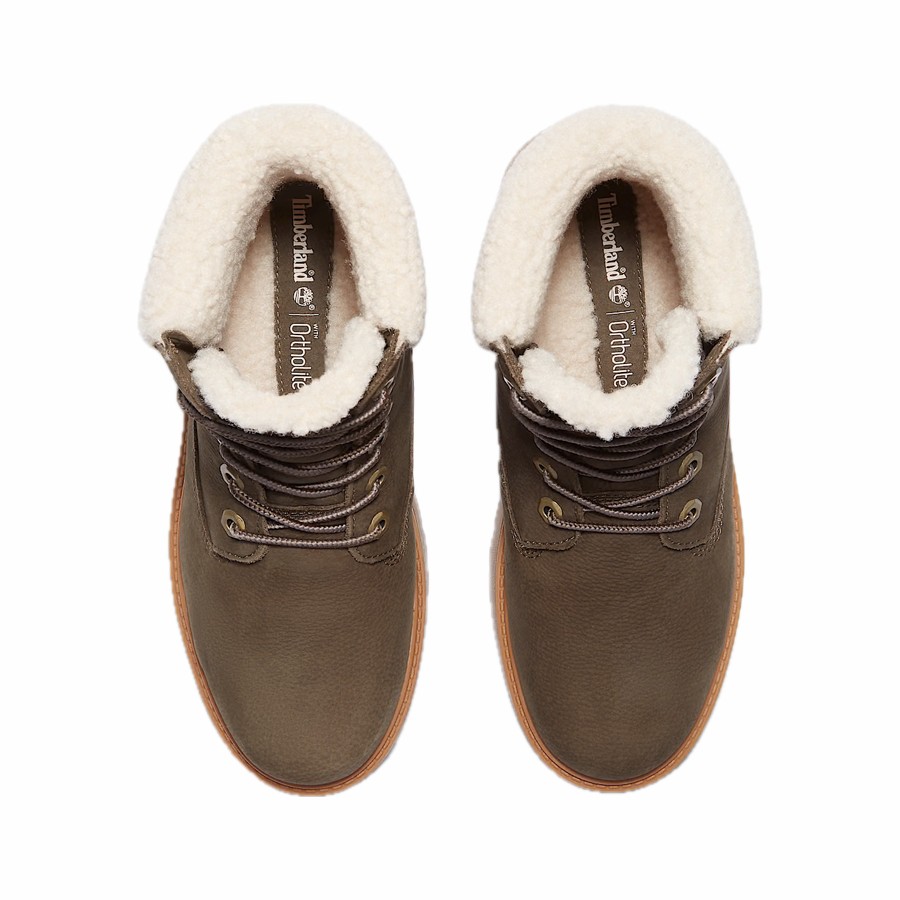 Timberland women's boot Stone Street 6 inch Wheat Mid Warm Lined Dark Brown