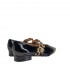 CALZAIUOLI TOSCANI ballerina da donna in vernice nero/leo