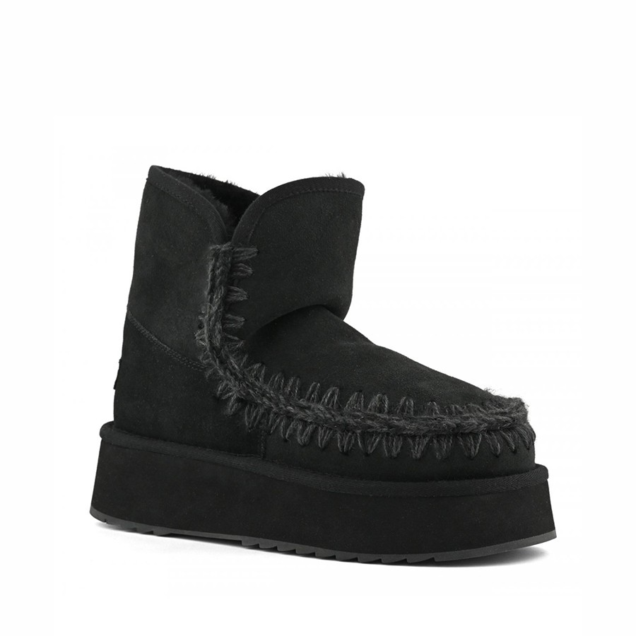 Mou eskimo platform boot suede black BKBK