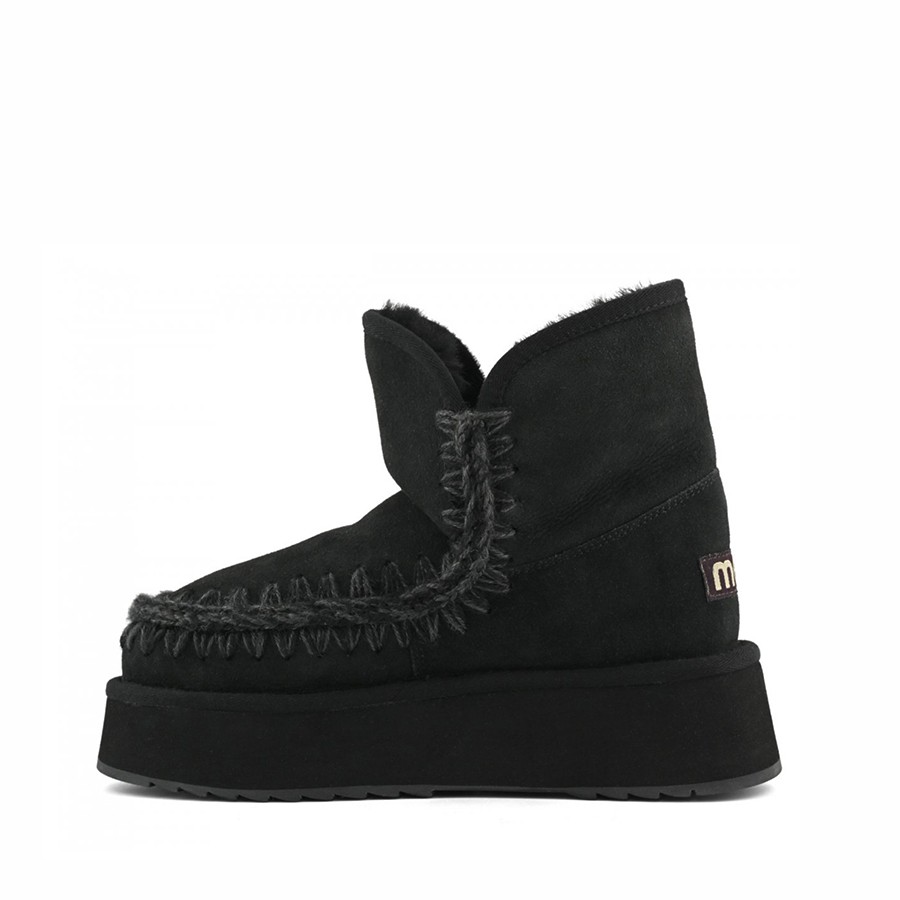 Mou eskimo platform boot suede black BKBK