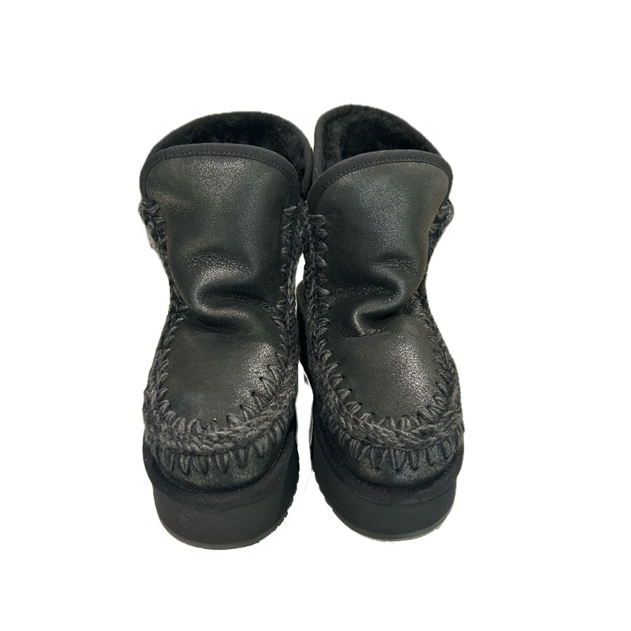 Mou eskimo platform boot suede cracked black CBKG