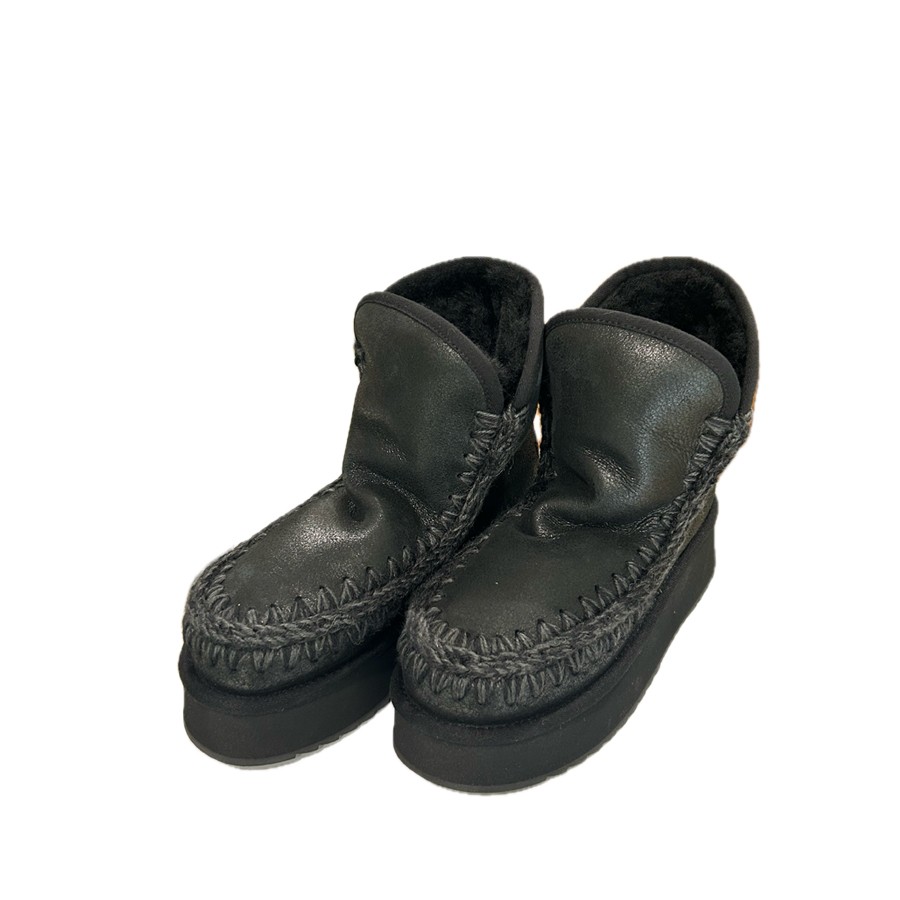 Mou eskimo platform boot suede cracked black CBKG