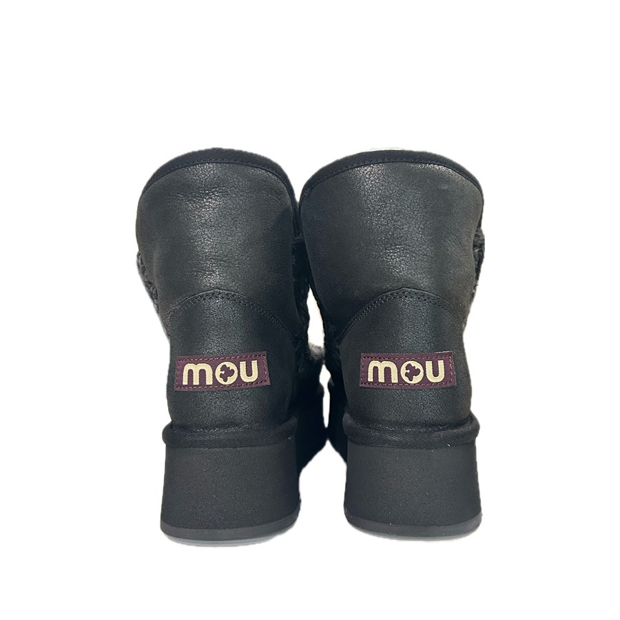 Mou eskimo platform boot suede cracked black CBKG