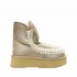 Mou eskimo platform boot suede stone metallic STME