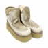 Mou eskimo platform boot suede stone metallic STME