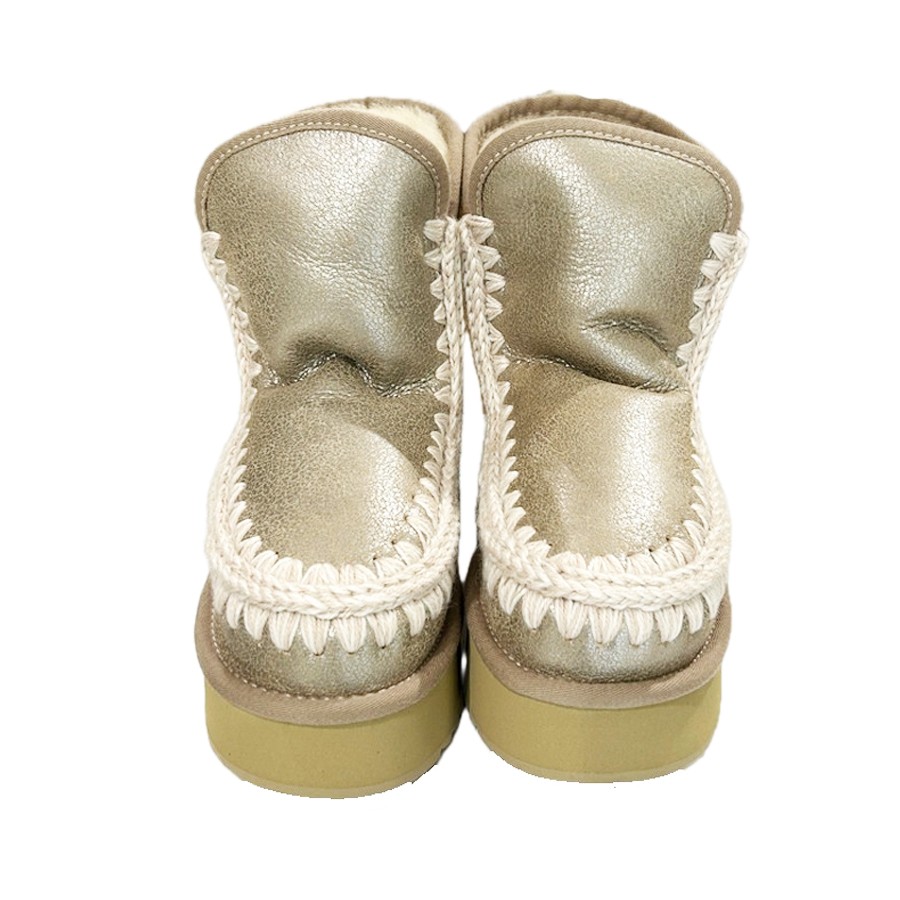 Mou eskimo platform boot suede stone metallic STME