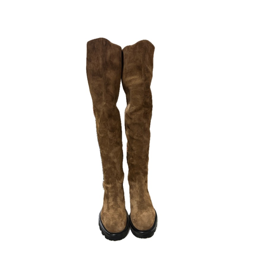 Roberto Festa stivale alto LUZ in suede beige