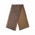 Borbonese camel and dove grey fringed scarf