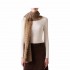 Borbonese camel and dove grey fringed scarf