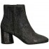 Elvio Zanon tronchetto donna su tacco in pelle laserata G4410X color nero lucido
