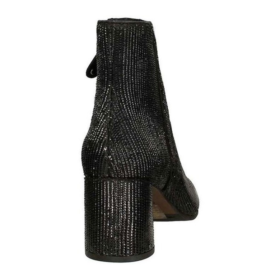 Elvio Zanon tronchetto donna su tacco in pelle laserata G4410X color nero lucido