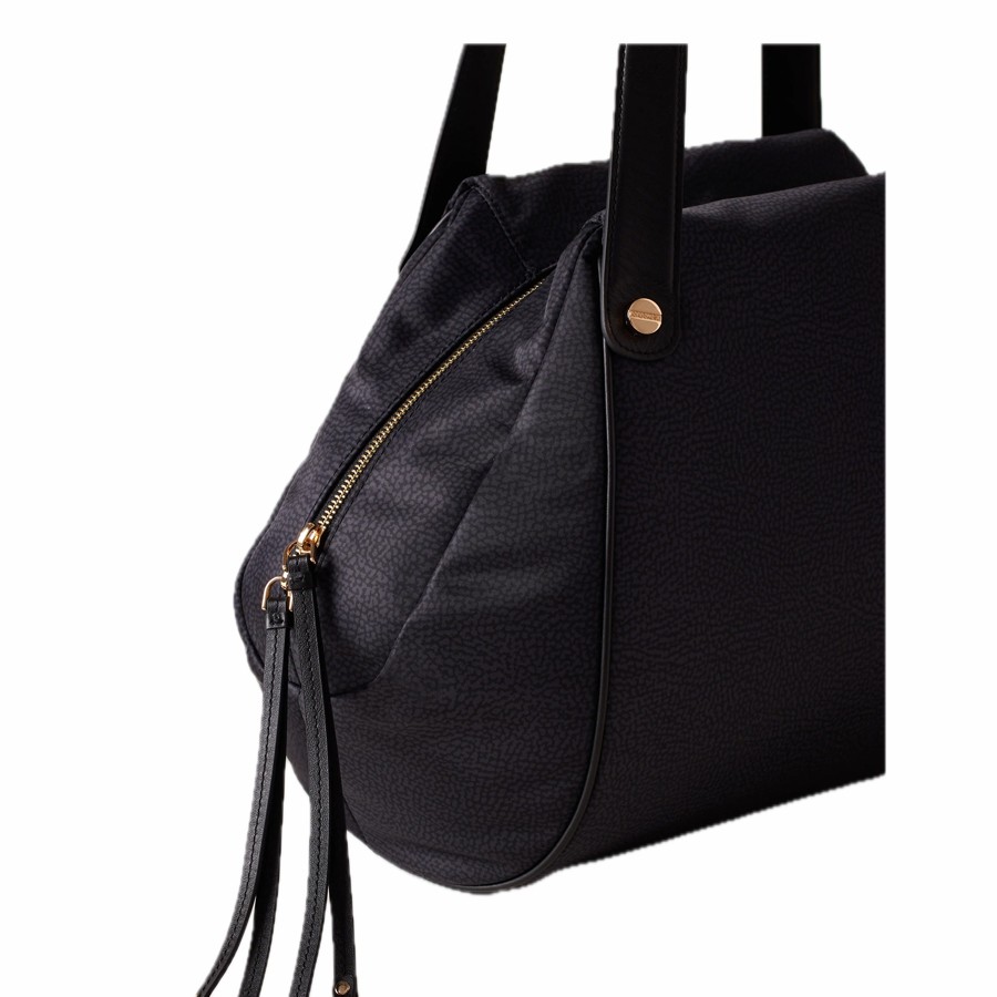 Borbonese Marie shopper large OP fabric dark black