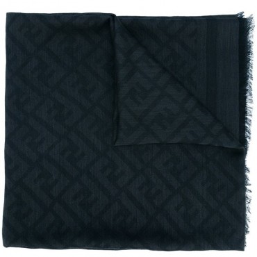 Fendi kefia unisex jacquard zucca misto seta color grigio scuro FXS2962TE