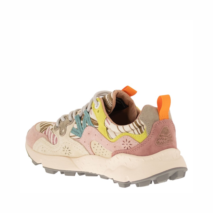 Flower mountain Yamano 3 woman suede pink white military 3M16