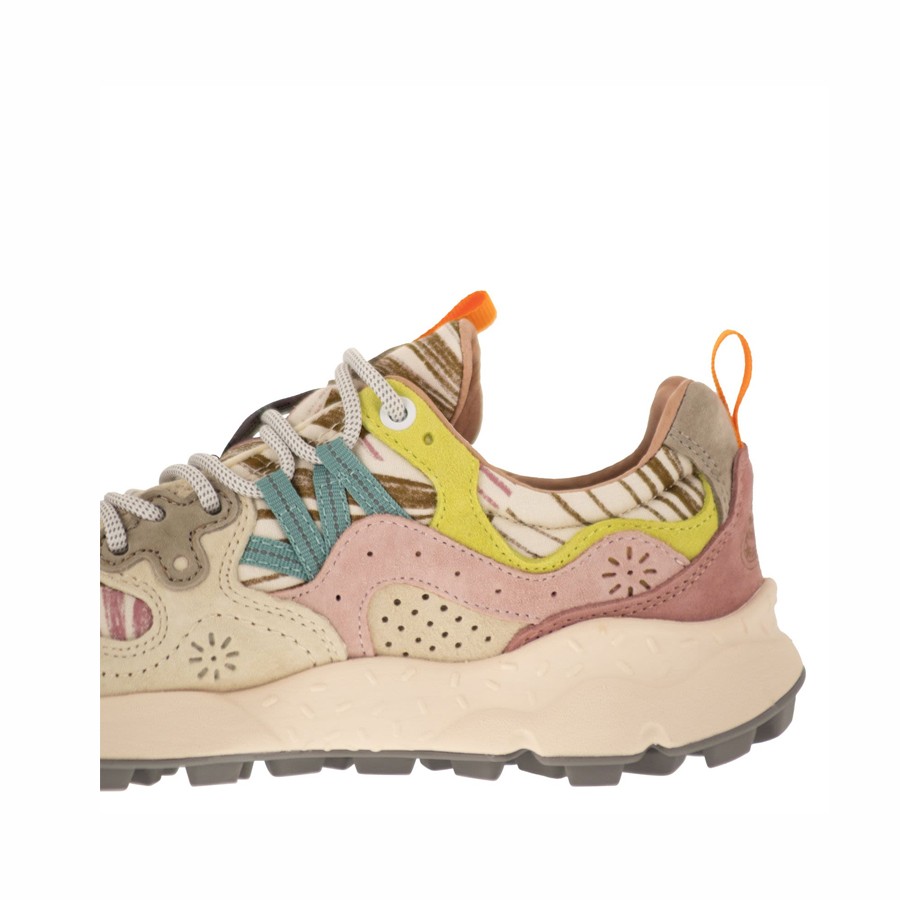 Flower mountain Yamano 3 woman suede pink white military 3M16