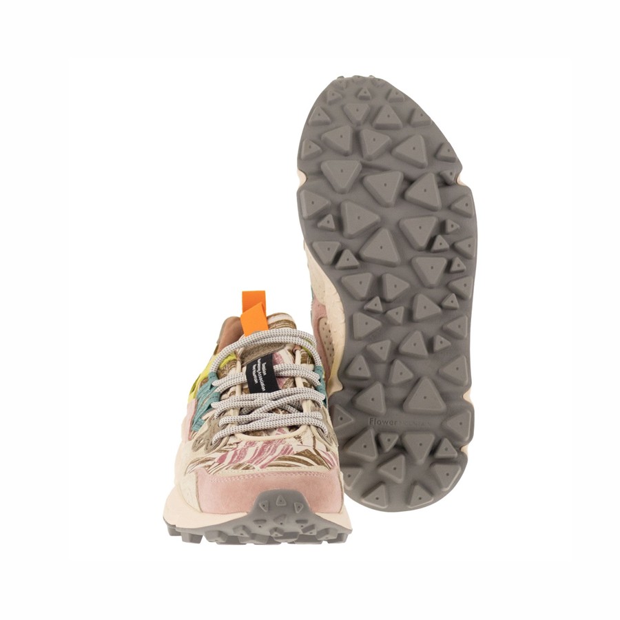 Flower mountain Yamano 3 woman suede pink white military 3M16