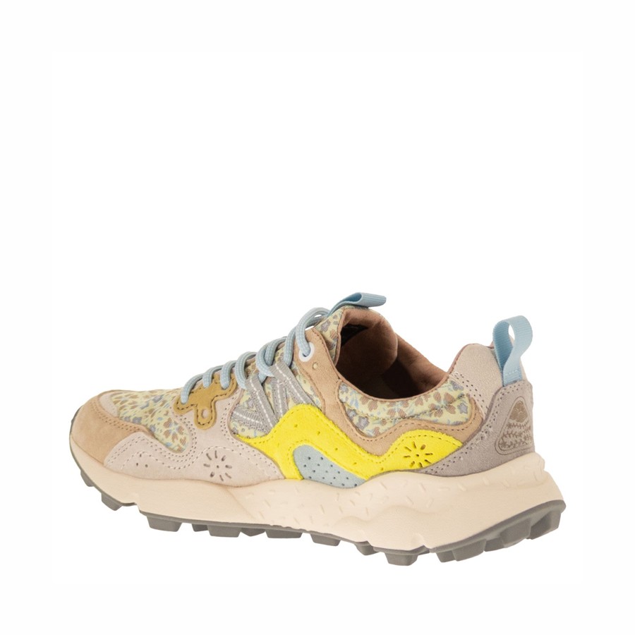 Flower mountain Yamano 3 woman suede cream white yellow fluo 2E01