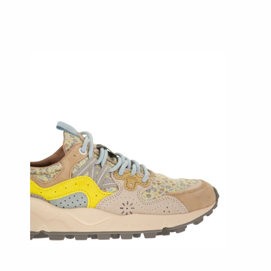 Flower mountain Yamano 3 woman suede cream white yellow fluo 2E01