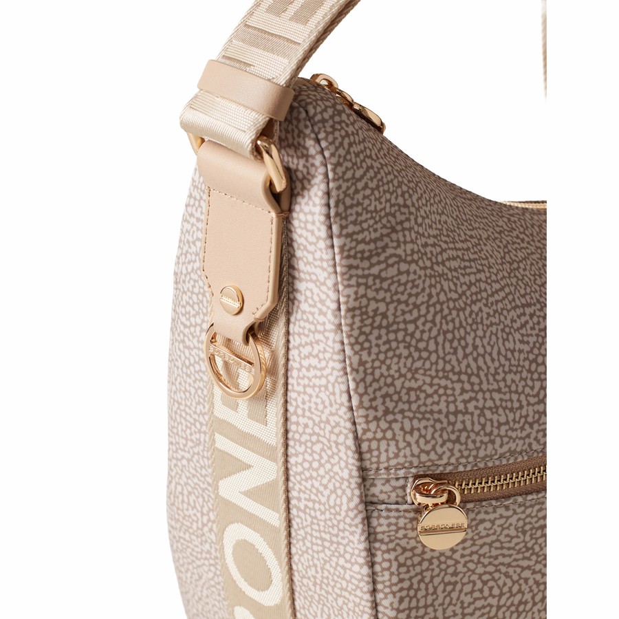 Borbonese bag Luna bag small Hobo Fabric OP sand