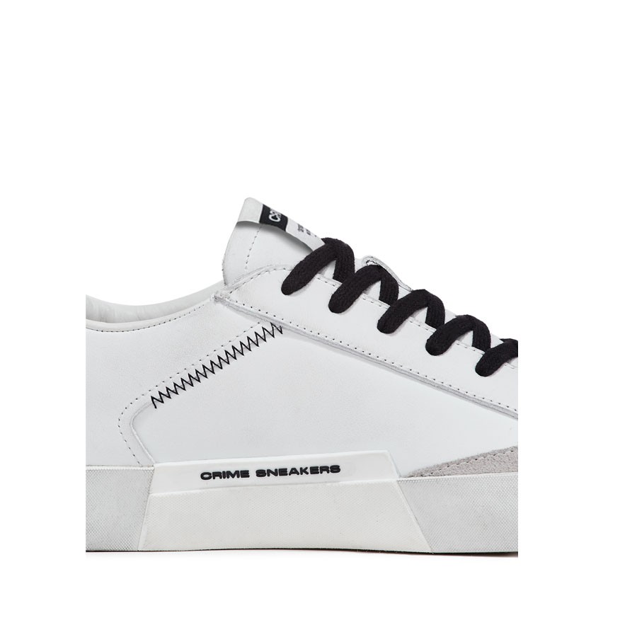 Crime London sneakers uomo DISTRESSED BIANCO-NERO