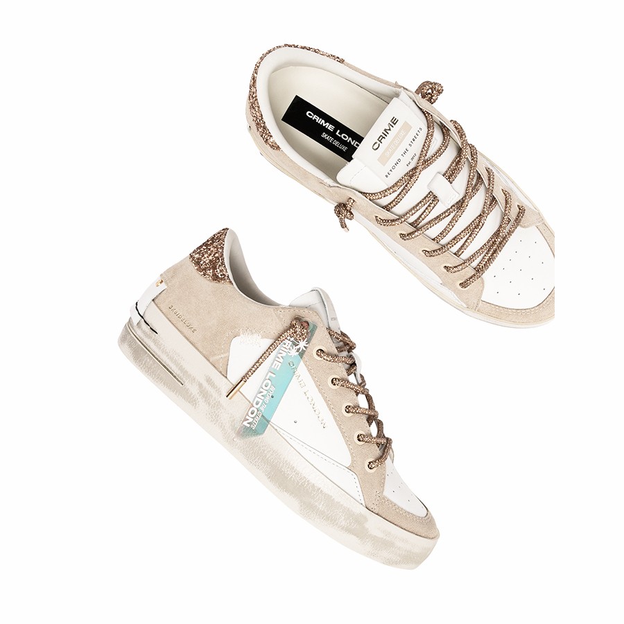 Crime London sneakers SK8 Deluxe Wedge Campagne Dust