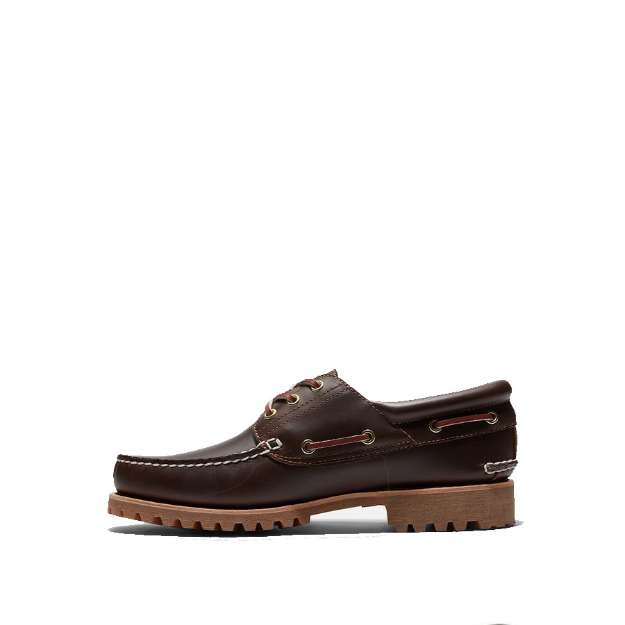 Timberland® Authentic 3-Eye Lug Handsewn Men's Shoe in Brown