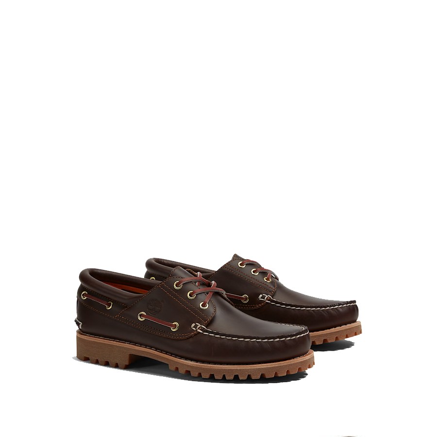 Timberland® Authentic 3-Eye Lug Handsewn Men's Shoe in Brown