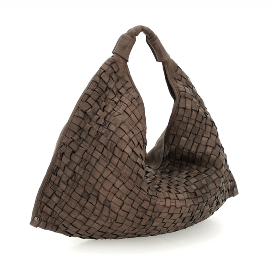 Campomaggi Atena shoulder bag in military green woven leather