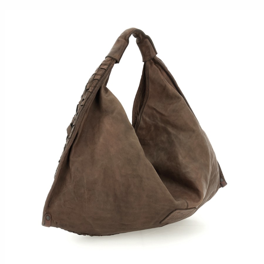 Campomaggi Atena shoulder bag in military green woven leather